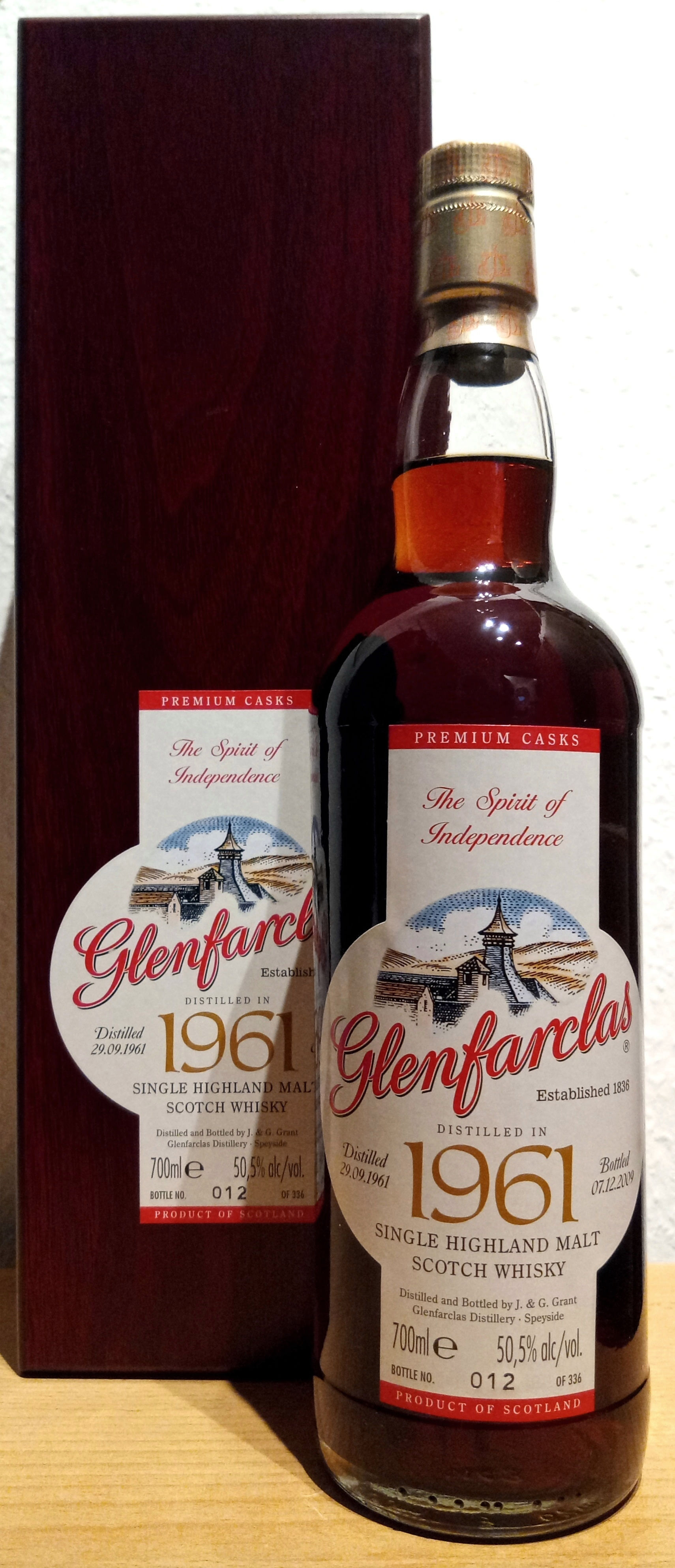 Glenfarclas 1961 Whiskyflasche mit Verpackung