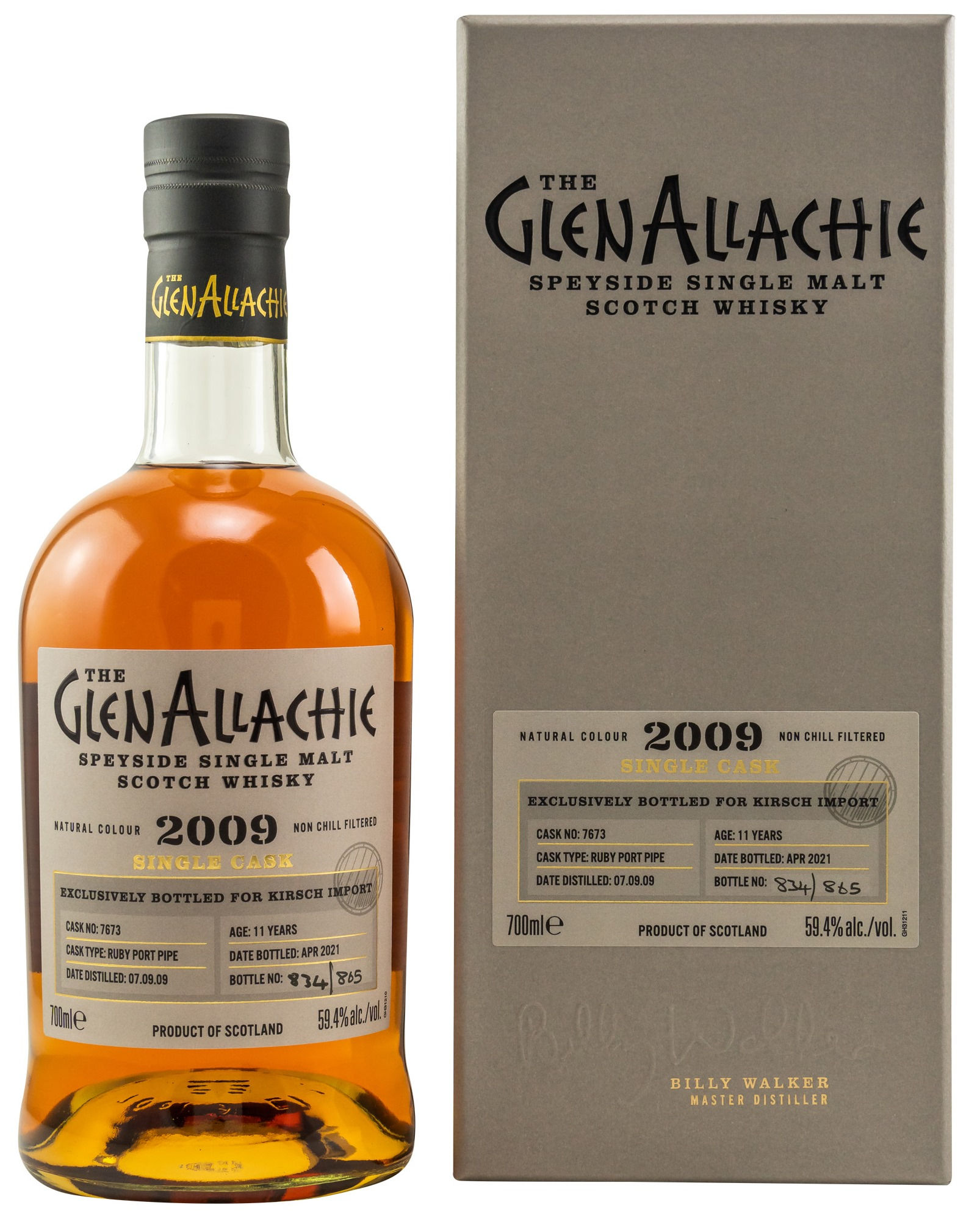 GlenAllachie 2009 Whiskyflasche und Verpackung