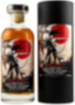 Flasche Eagle Spirit Whisky mit Samurai-Motiv