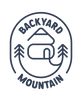 Backyard Mountain logo in dark blue