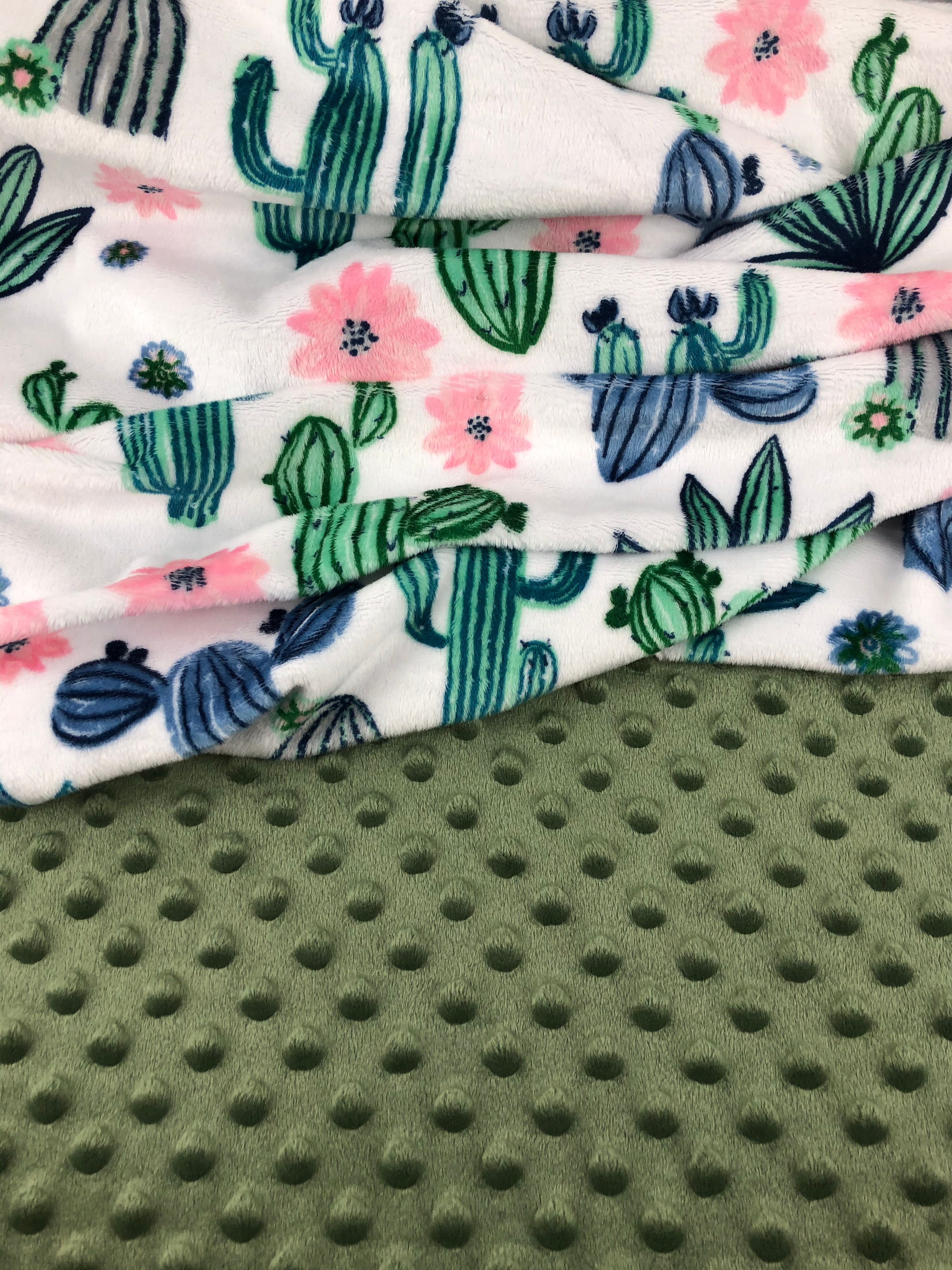cactus minky blanket