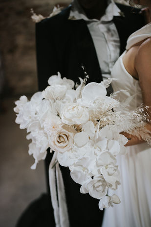 White and ivory wedding bouquet