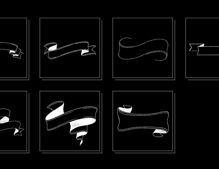 Banner-Vorlagen aus dem Tafellettering Procreate Brushset