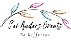 Sei Anders Logo branch with blue, orange and pink leaves.