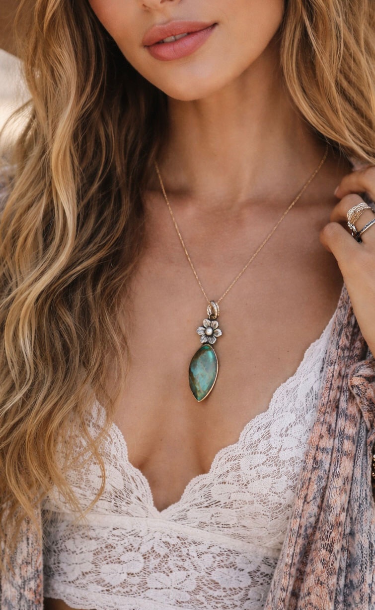 Thumbnail: "Petal & Prism" Gemstone Necklace - Rare Find
