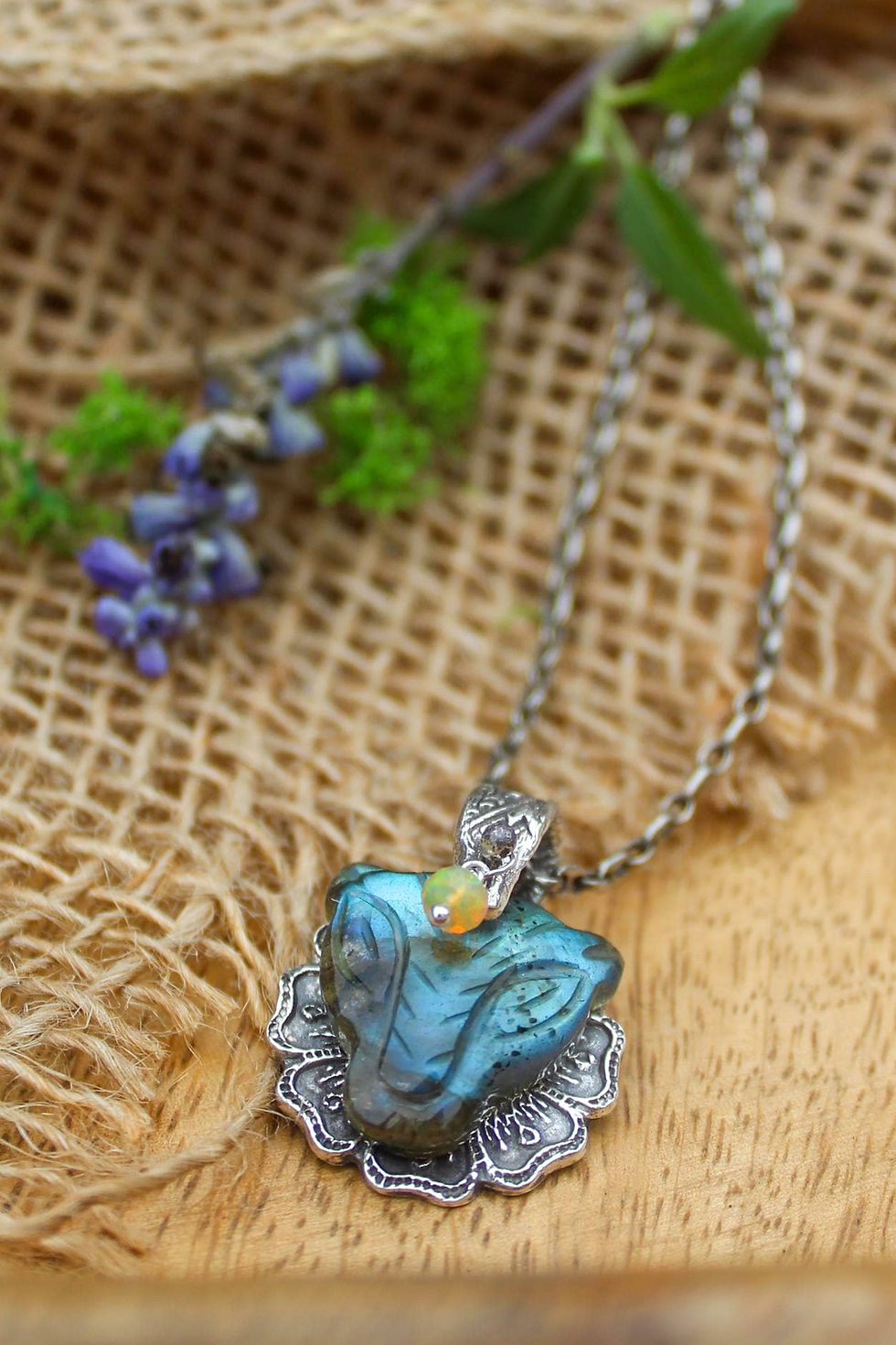 Thumbnail: "Spirit of the Lioness" Labradorite Necklace