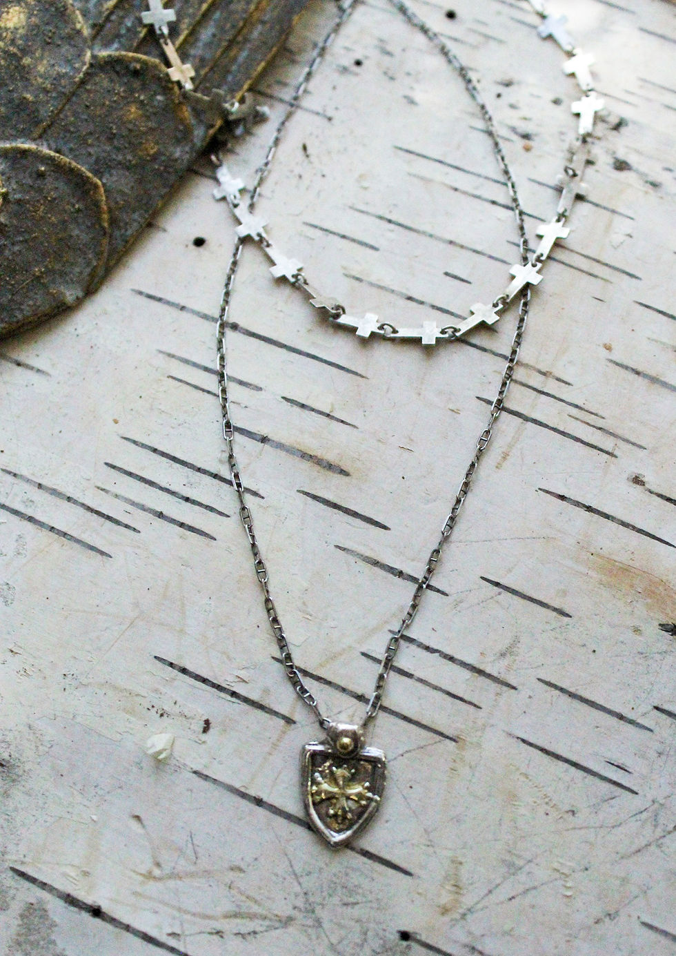 Thumbnail: Sterling Silver Horizontal Cross Necklace
