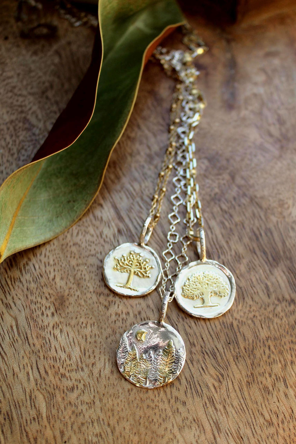 Thumbnail: "Medusa’s Tree of Life" Sterling Silver & Gold Mythology Necklace