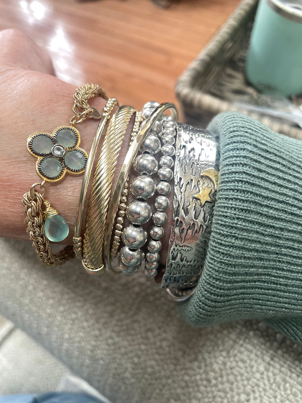 Thumbnail: "Woven Willows" Clover Bracelet with Gold Metallic Italian Threads