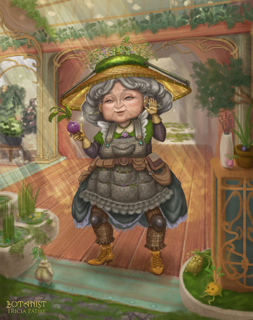 Botanist Grandma Rice Hat Solarpunk Ecopunk Garden, Self Sustainment