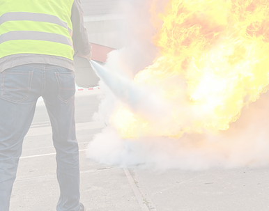 Extinguishing a fire with a fire extinguisher