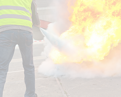 Extinguishing a fire with a fire extinguisher