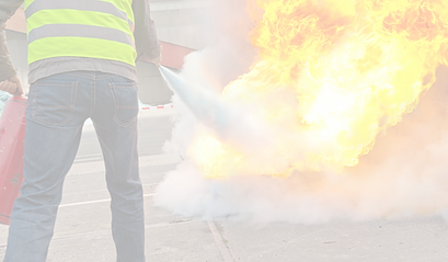 Extinguishing a fire with a fire extinguisher