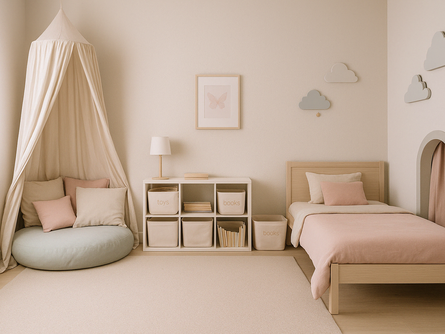 Calm and peaceful child's bedroom