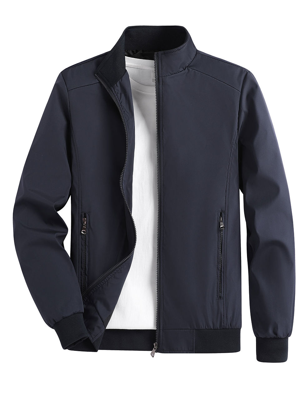 Miniaturbild: Men's Spring and Autumn Thin Casual Jacket Solid Color Stand Collar Cardigan Jac
