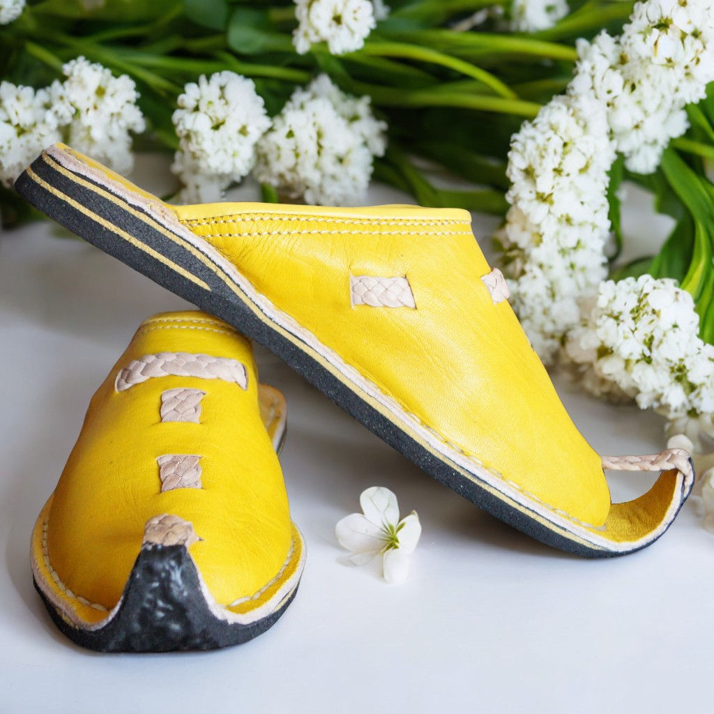 babuchas pantuflas aladino zapatillas estar por casa amarillo piel cuero