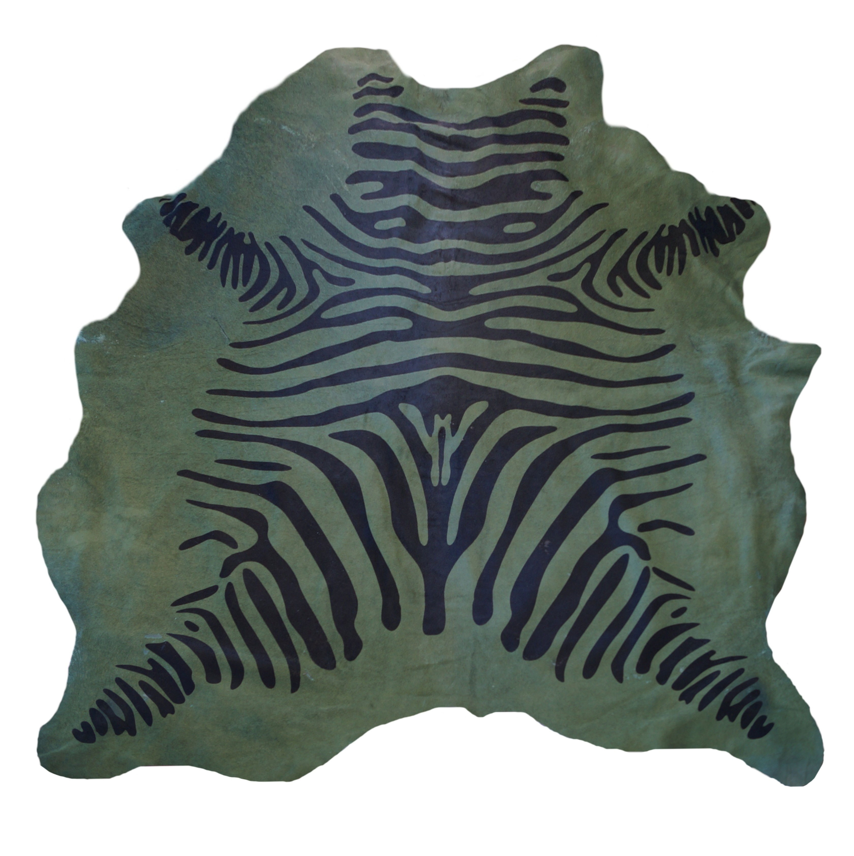Alfombra Piel De Vaca Estampado Cebra Verde ch-2476