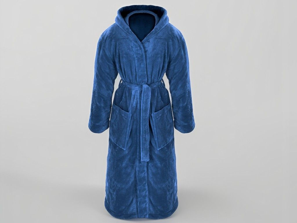 albornoz polar hombre capucha azul