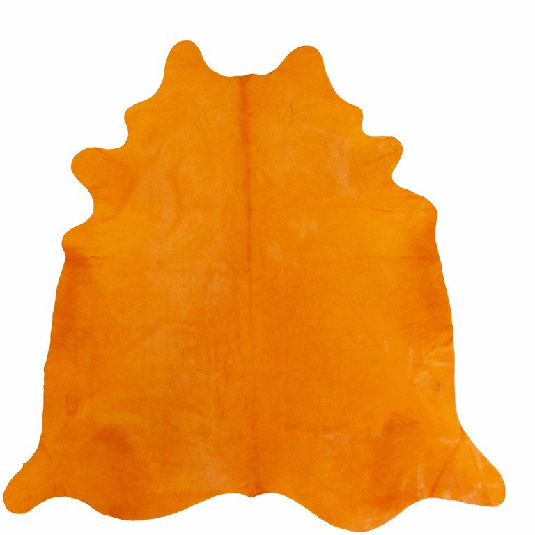 alfombra piel de vaca pelo natural naranja