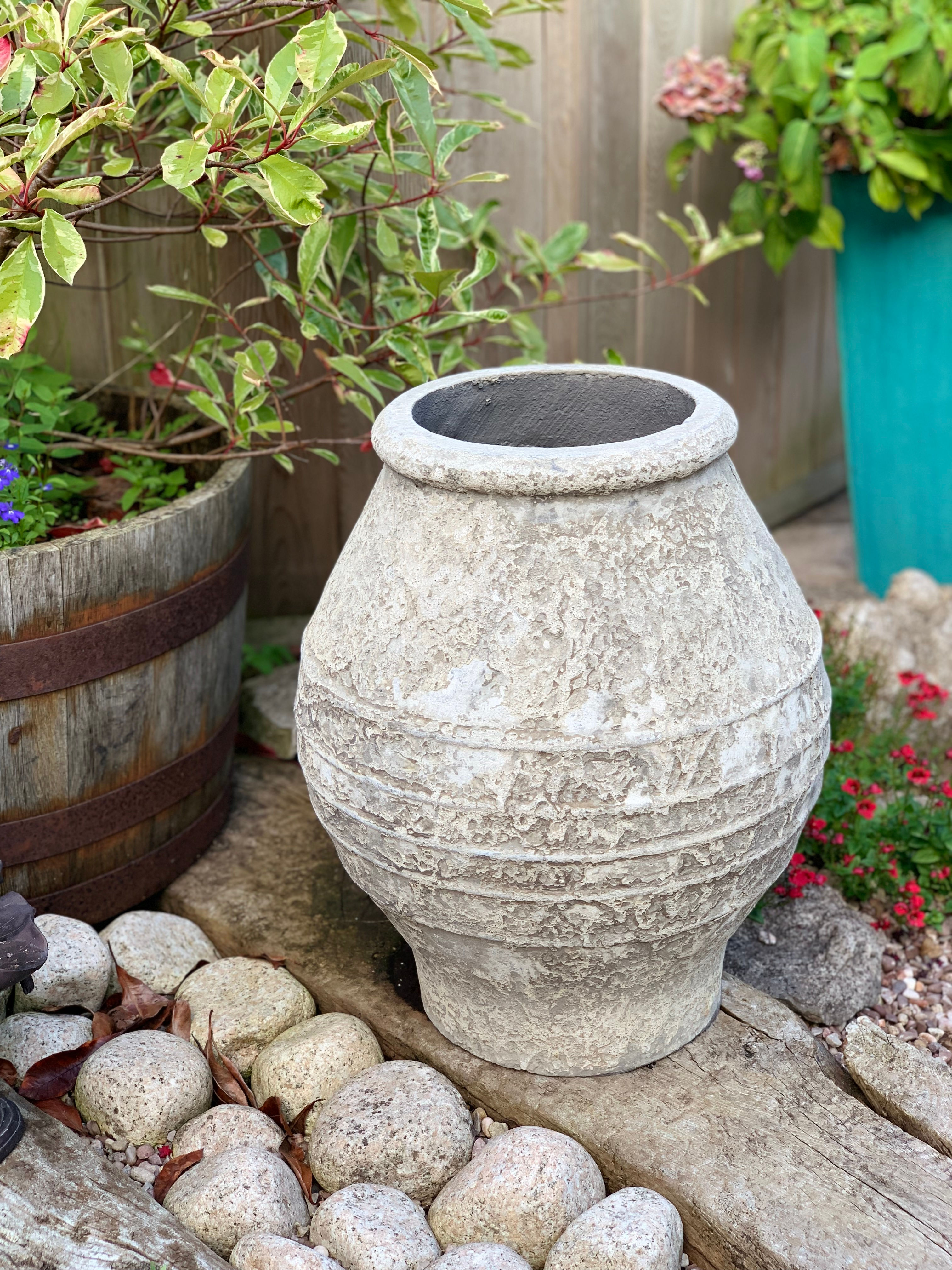 OP23 Distressed Grey Olive Pot 50cm