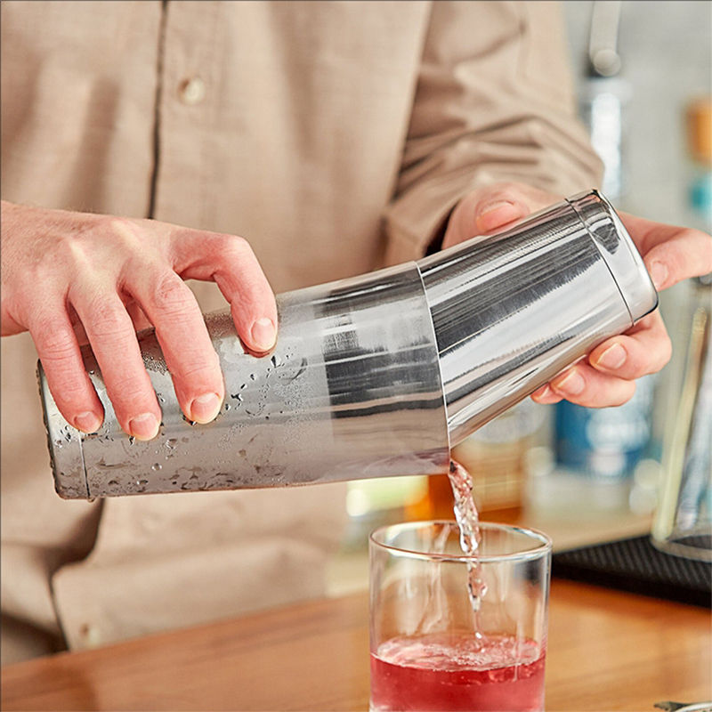 Thumbnail: Cocktail Shaker With, 750/550 ml Stainless Steel Mixer Bartender Drinks 2 Piece 