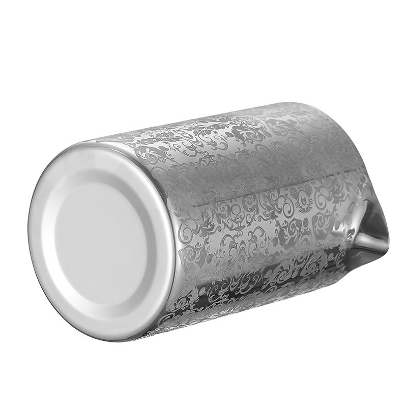 Thumbnail: Cocktail Mixing Glass Etched W Spirit Pattern Double Walled Stainless Steel Pitc
