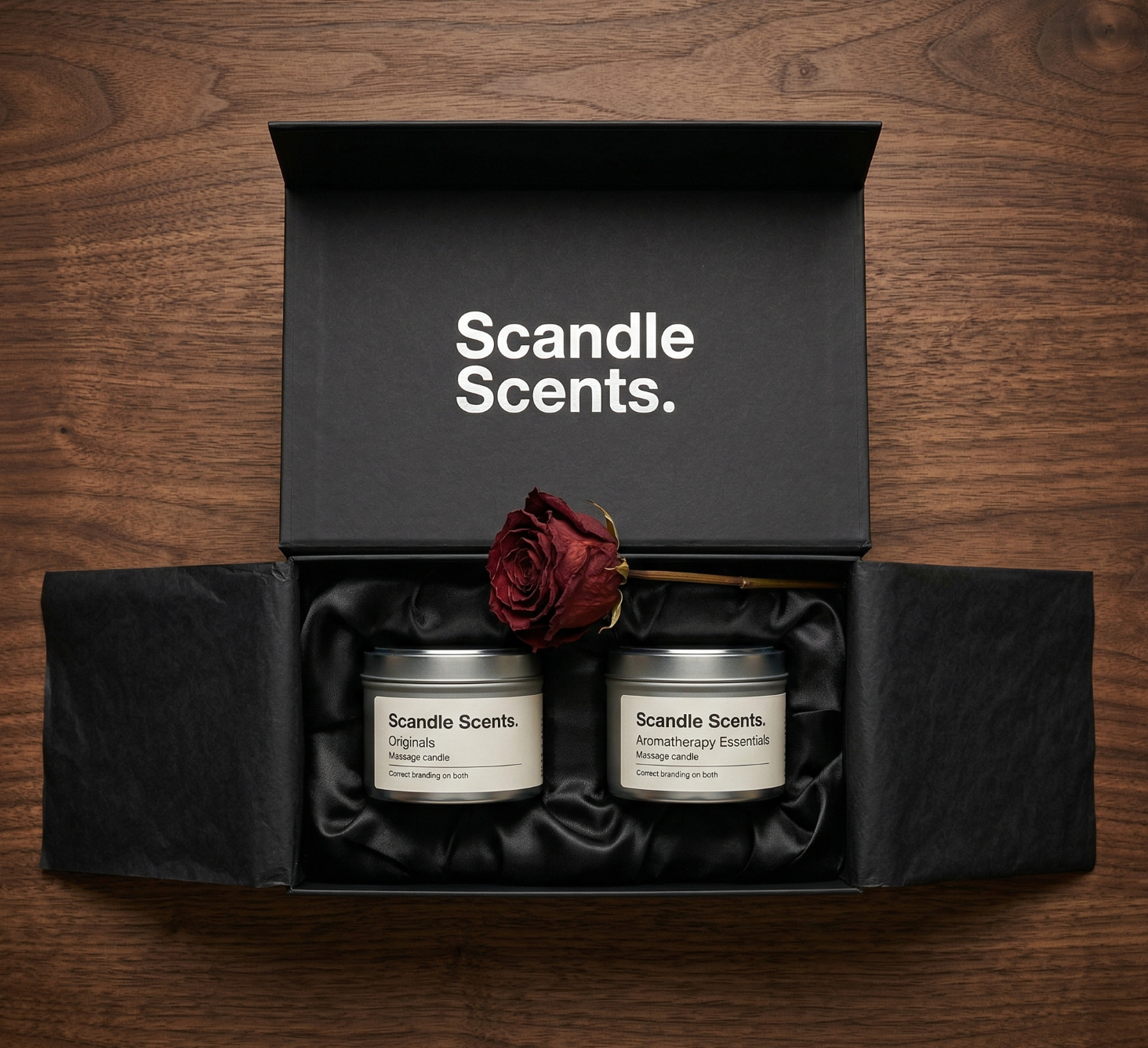 Scandle Scents Massage Candle Gift Set — Originals & Aromatherapy Essentials Duo