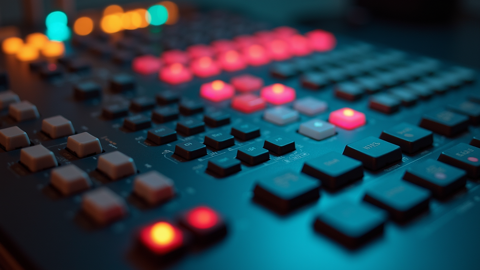 Close-up view of a DCS panel with various control buttons and indicators