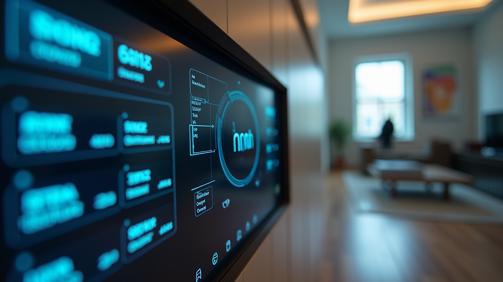 Eye-level view of a modern smart home control panel