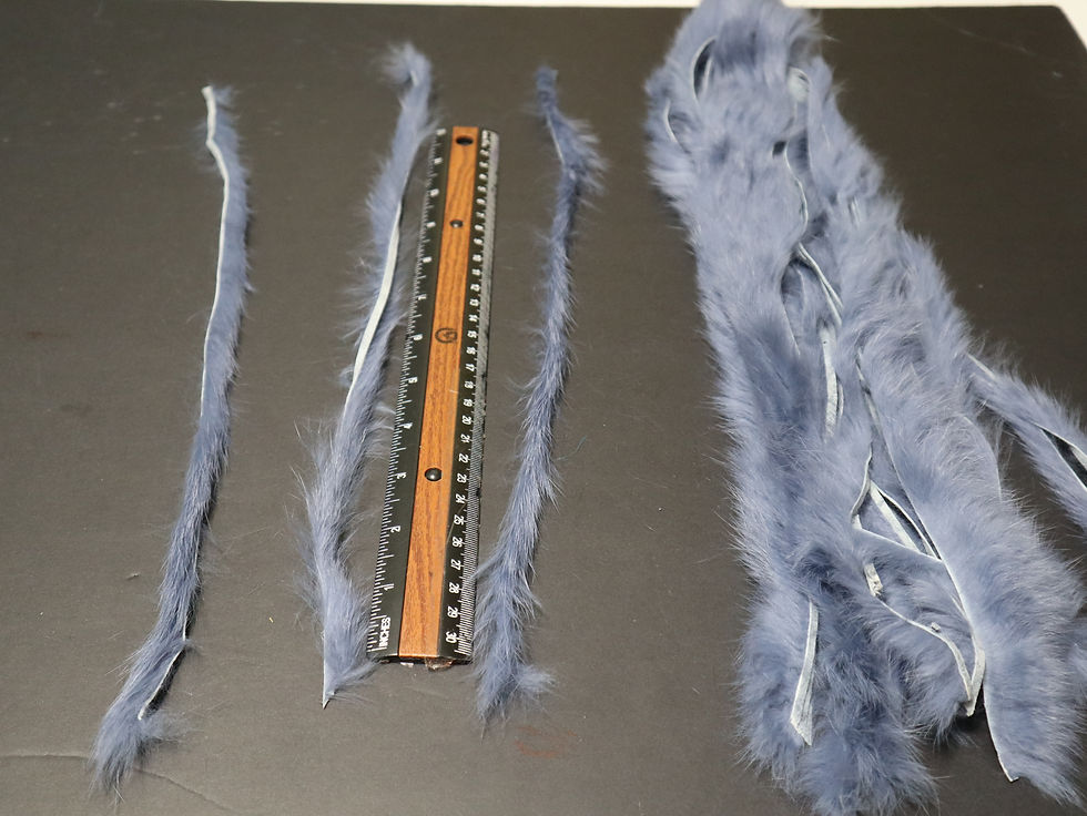 Miniature : Lanière de Lapin Blue Dun AAA 1/8 pouce - Blue Dun Rabbit Strip