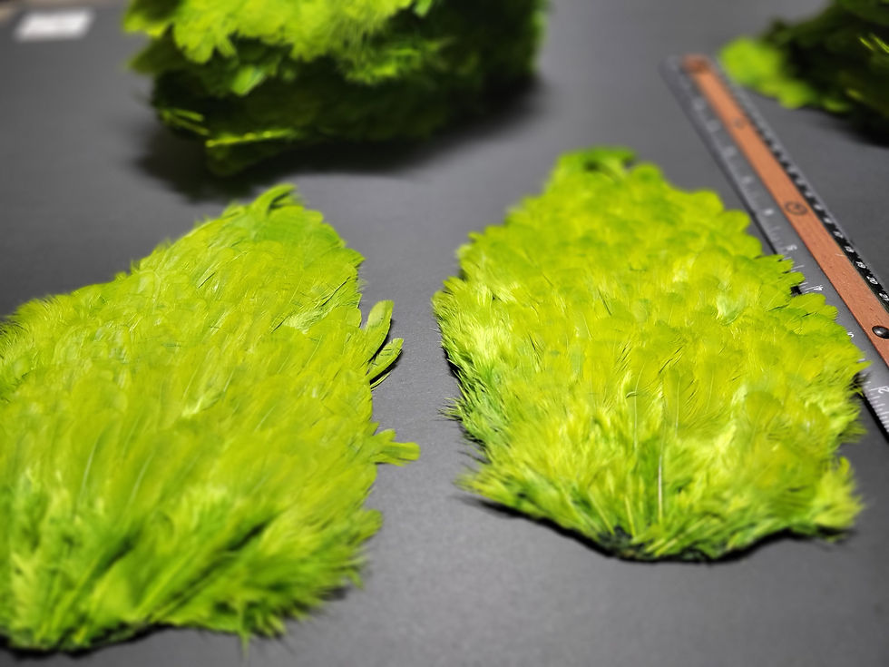 Thumbnail: Our BRIGHT OLIVE Hen Saddles
