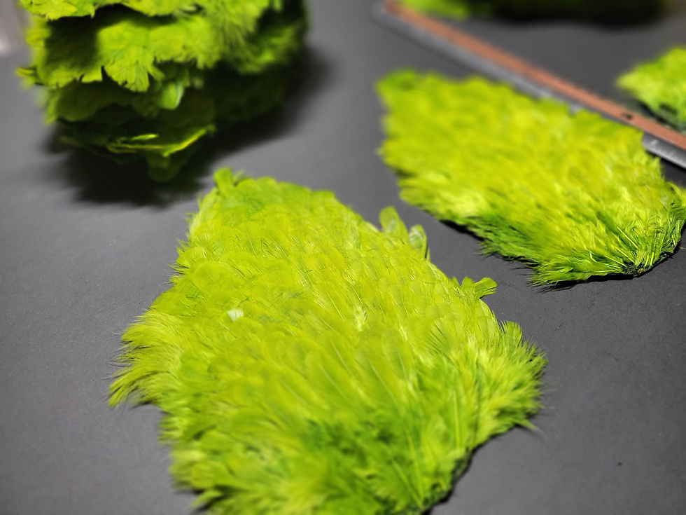Thumbnail: Our BRIGHT OLIVE Hen Saddles