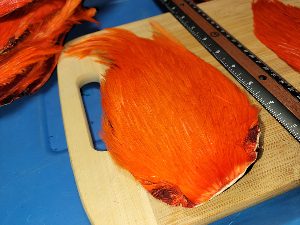 Thumbnail: Orange Dyed Rooster Cape Neck