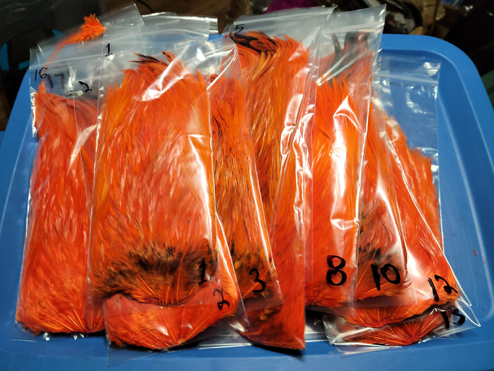 Our Super Select AAA Hot Orange Rooster Saddles