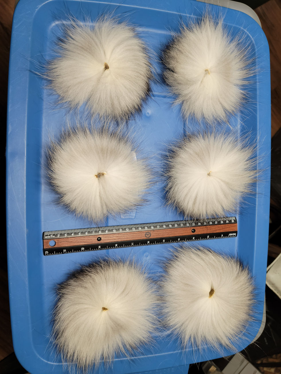 Thumbnail: AAA Fox Blue Frost Indigo Natural- Tail Section - Tail Rings