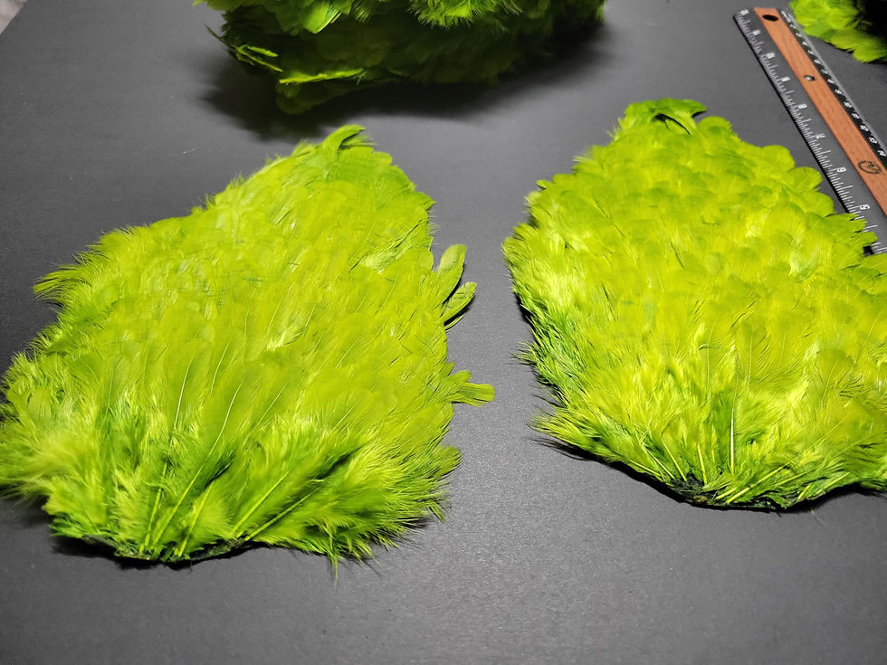 Thumbnail: Our BRIGHT OLIVE Hen Saddles