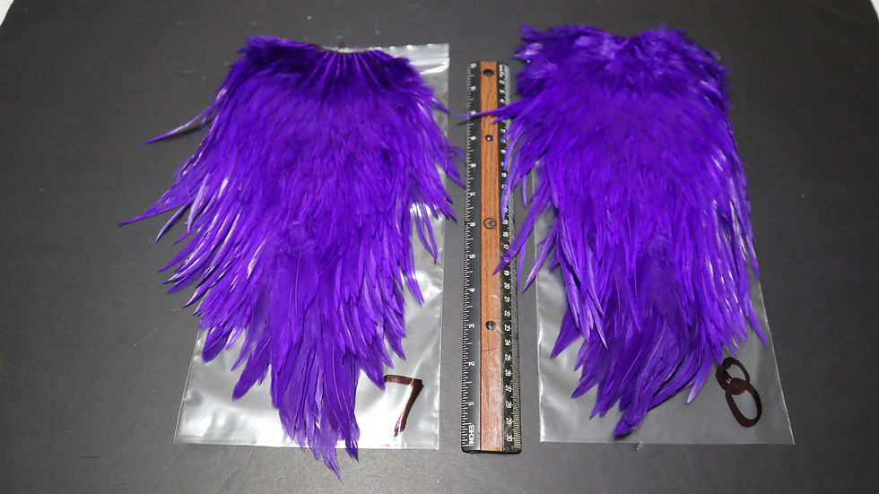 Thumbnail: Our Super Select AAA Purple Monster Large Rooster Saddles