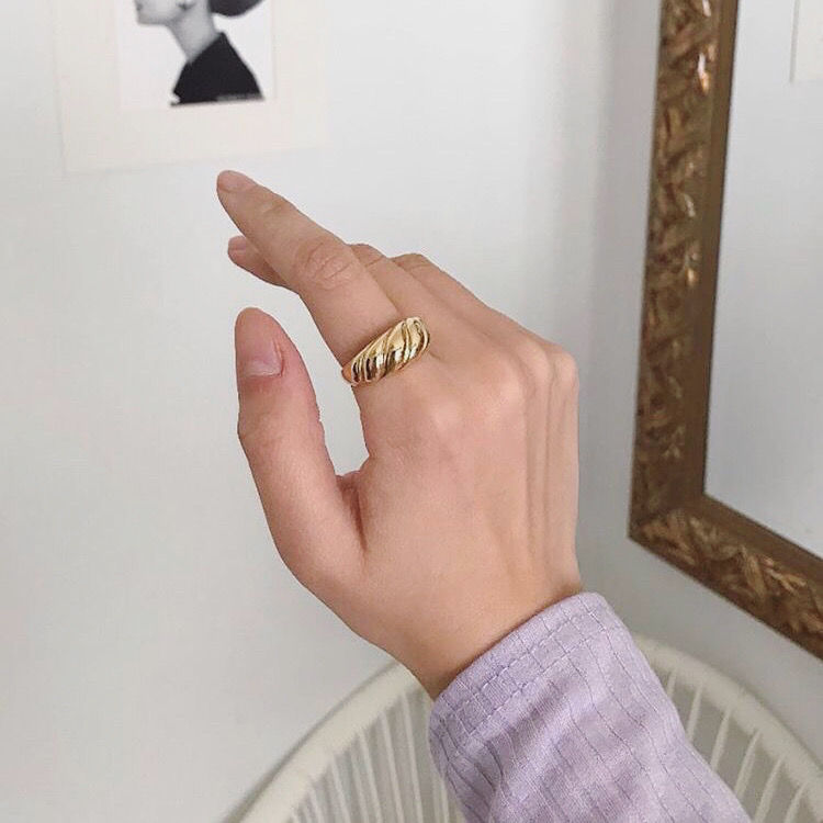 Thumbnail: The Dome Croissant Band Ring (2 Styles)