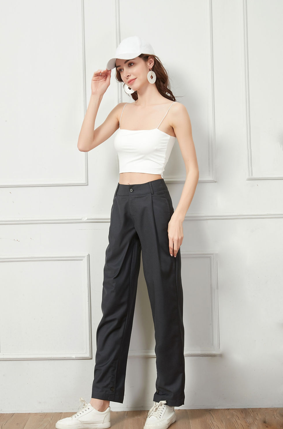 Thumbnail: Grey Casual Suit Pants