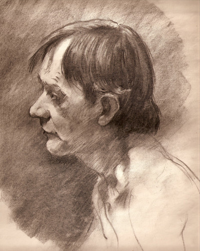 Male Study - charcoal