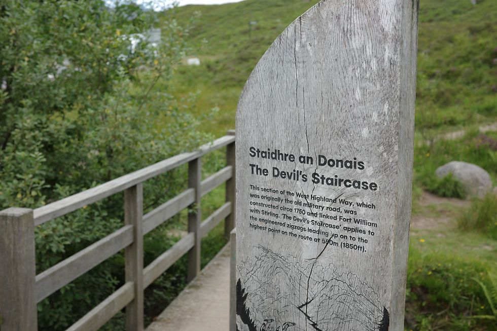 We traversed the Devil's Staircase, a particularly picturesque section of the WHW
