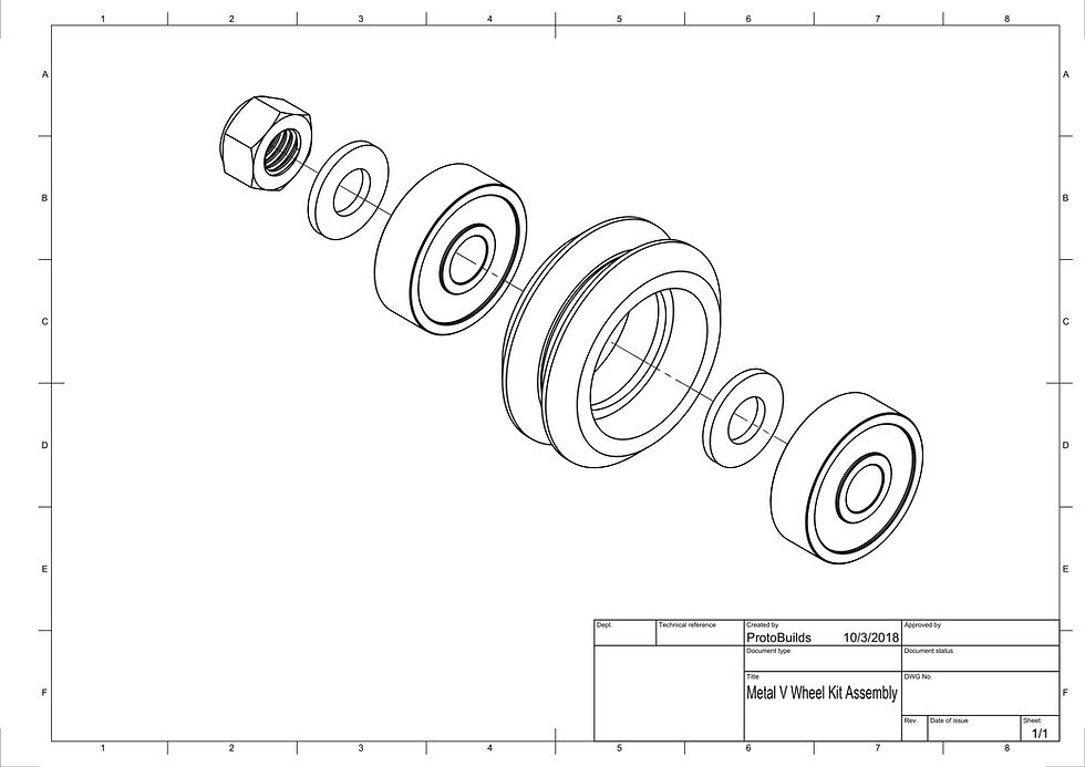 Thumbnail: metal dual V wheel kit assembly drawing