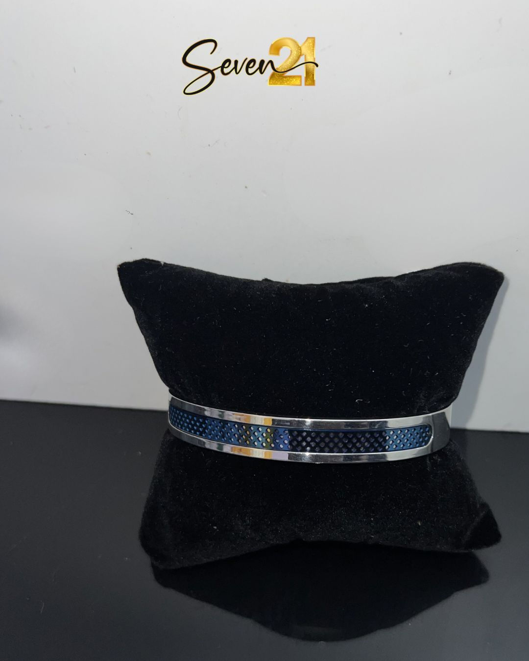 Stainless steel men bracelet (Blue/Silver combo)