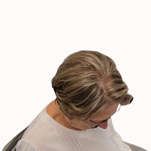 Gray blending short hair highlights and lowlights