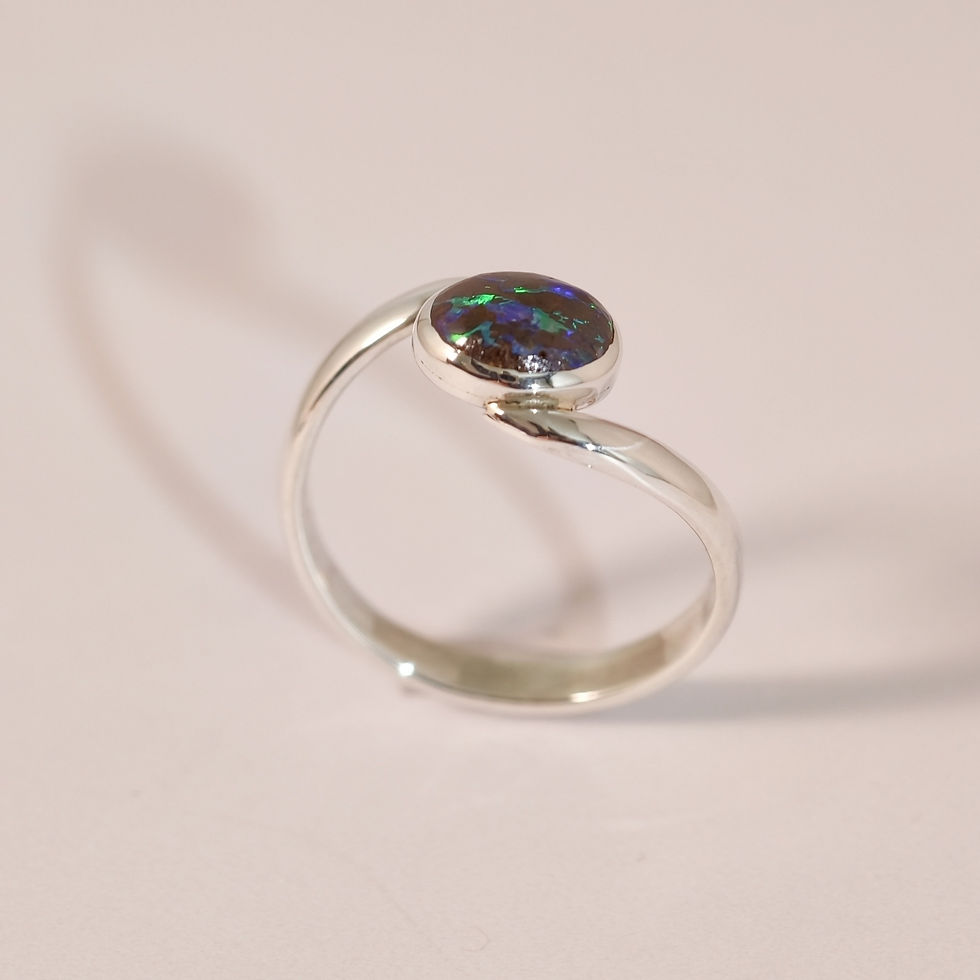 Miniature : Bague Opale Boulder Australienne – Taille 58 – Pièce unique
