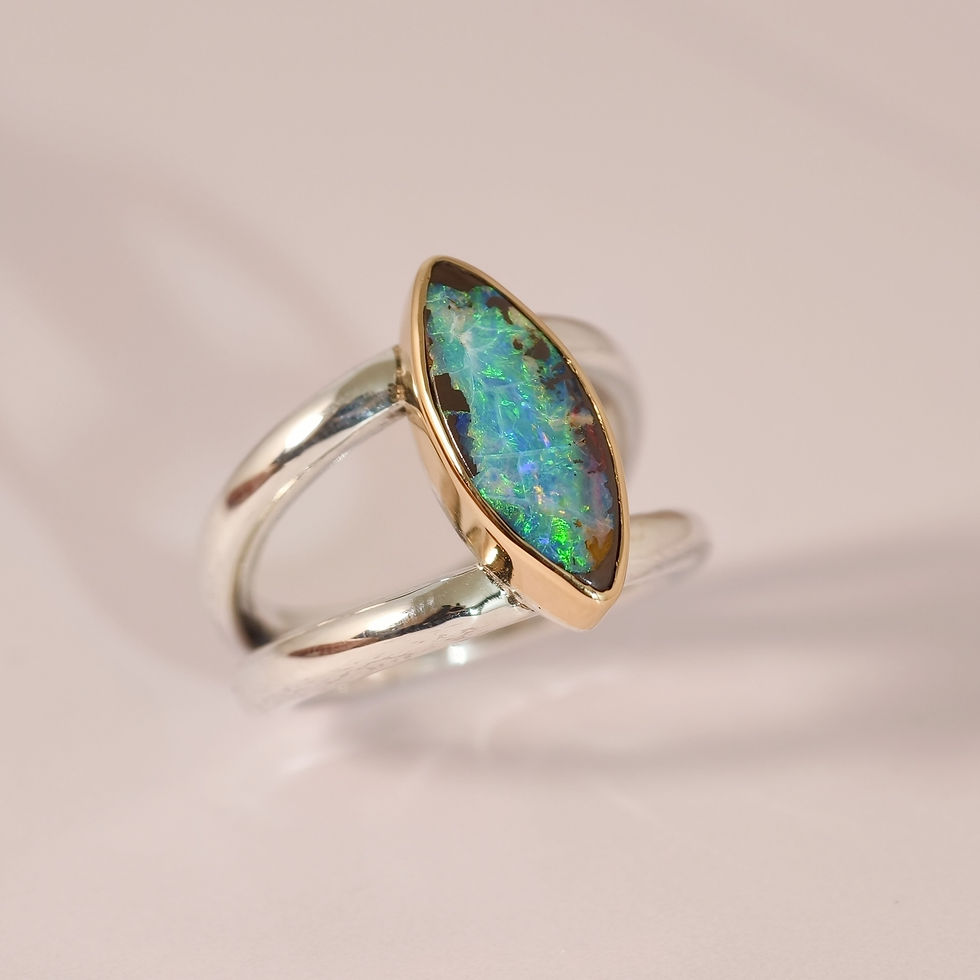 Miniature : Bague Opale Boulder Or & Argent Taille 56