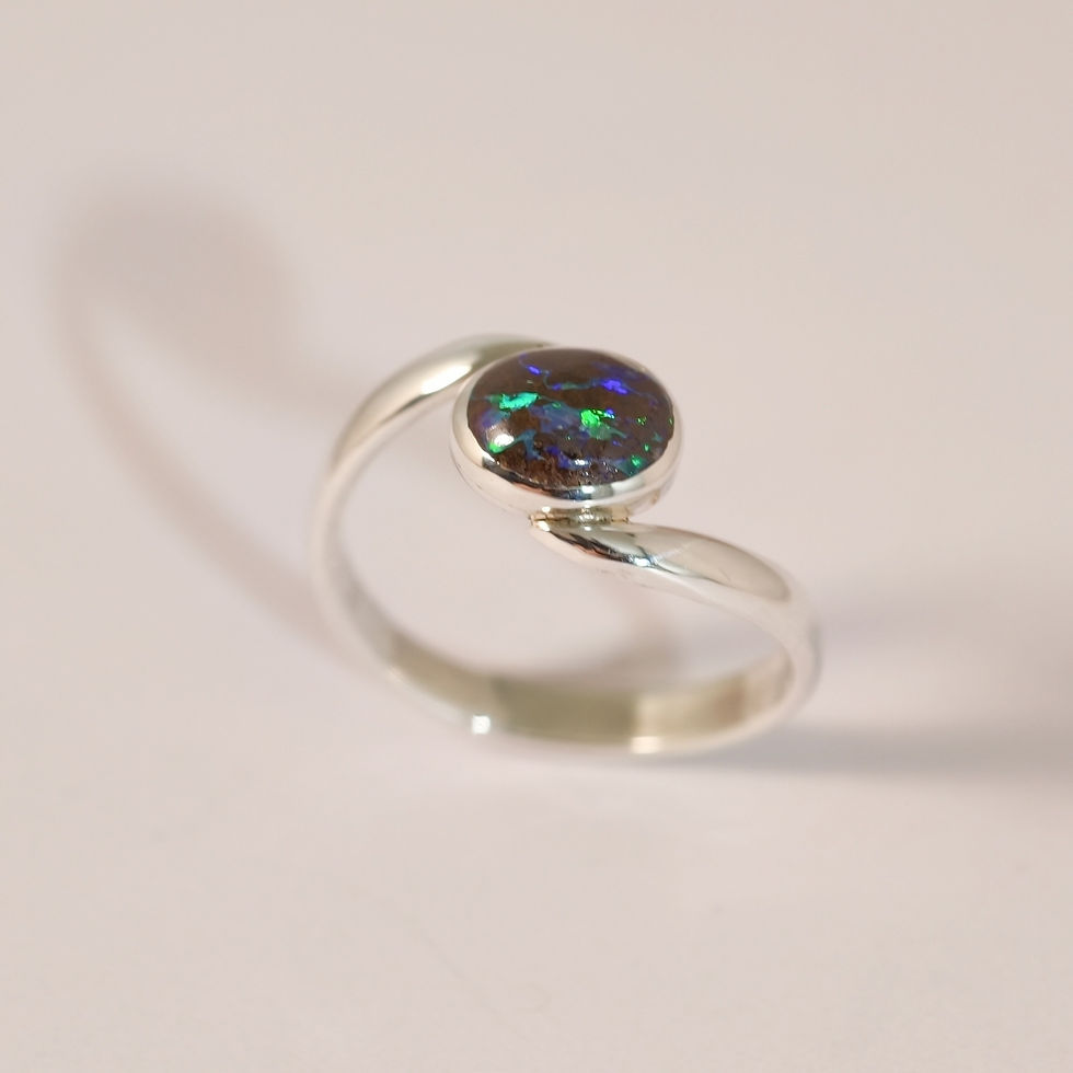 Miniature : Bague Opale Boulder Australienne – Taille 58 – Pièce unique