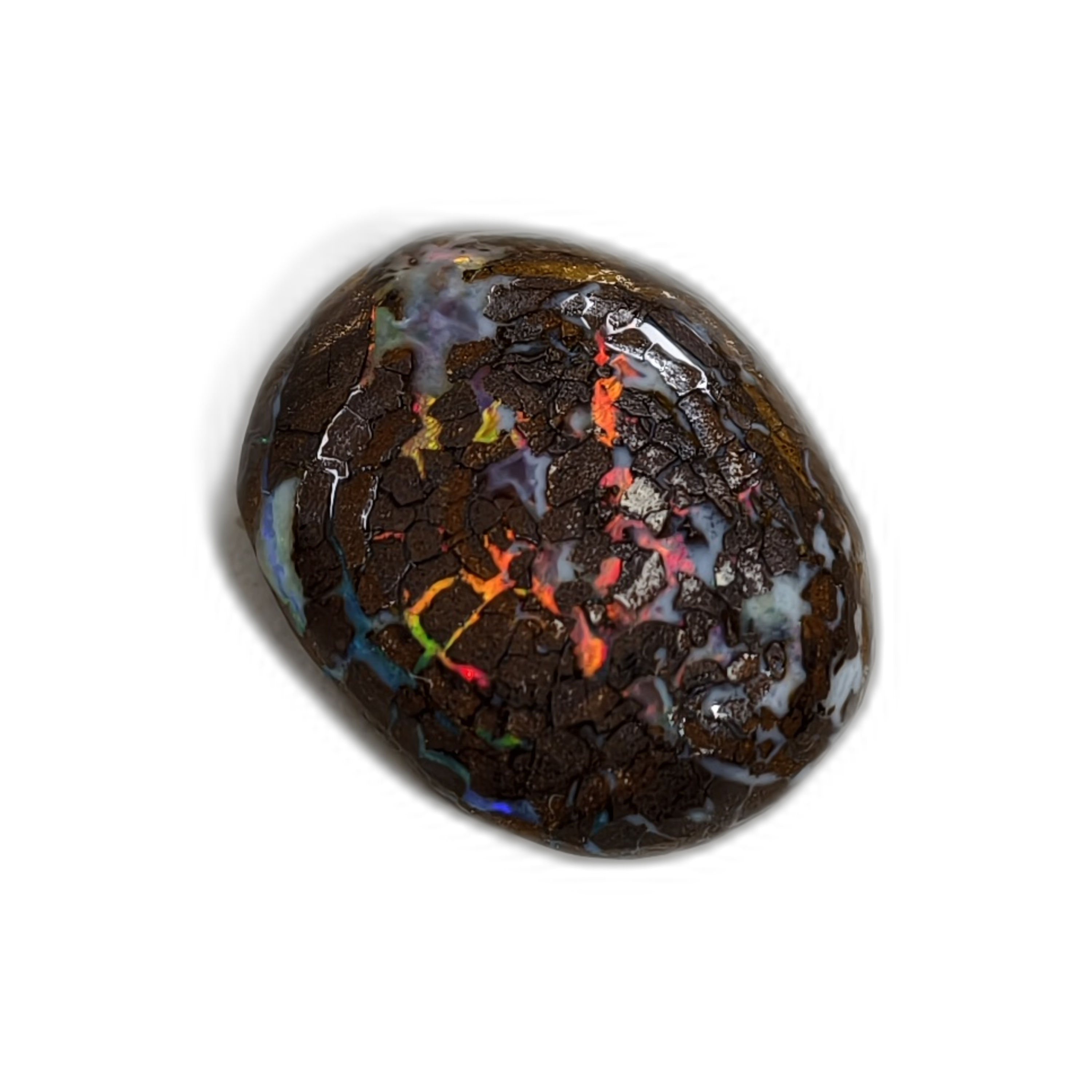 Opale Boulder Australienne – Cabochon – 10,8 x 9,1 x 3,3 mm – 2,7 ct