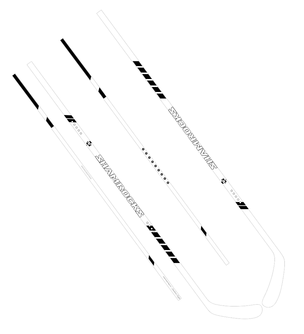Thumbnail: Junior Hockey Stick - SHAMROCKS - WHITE