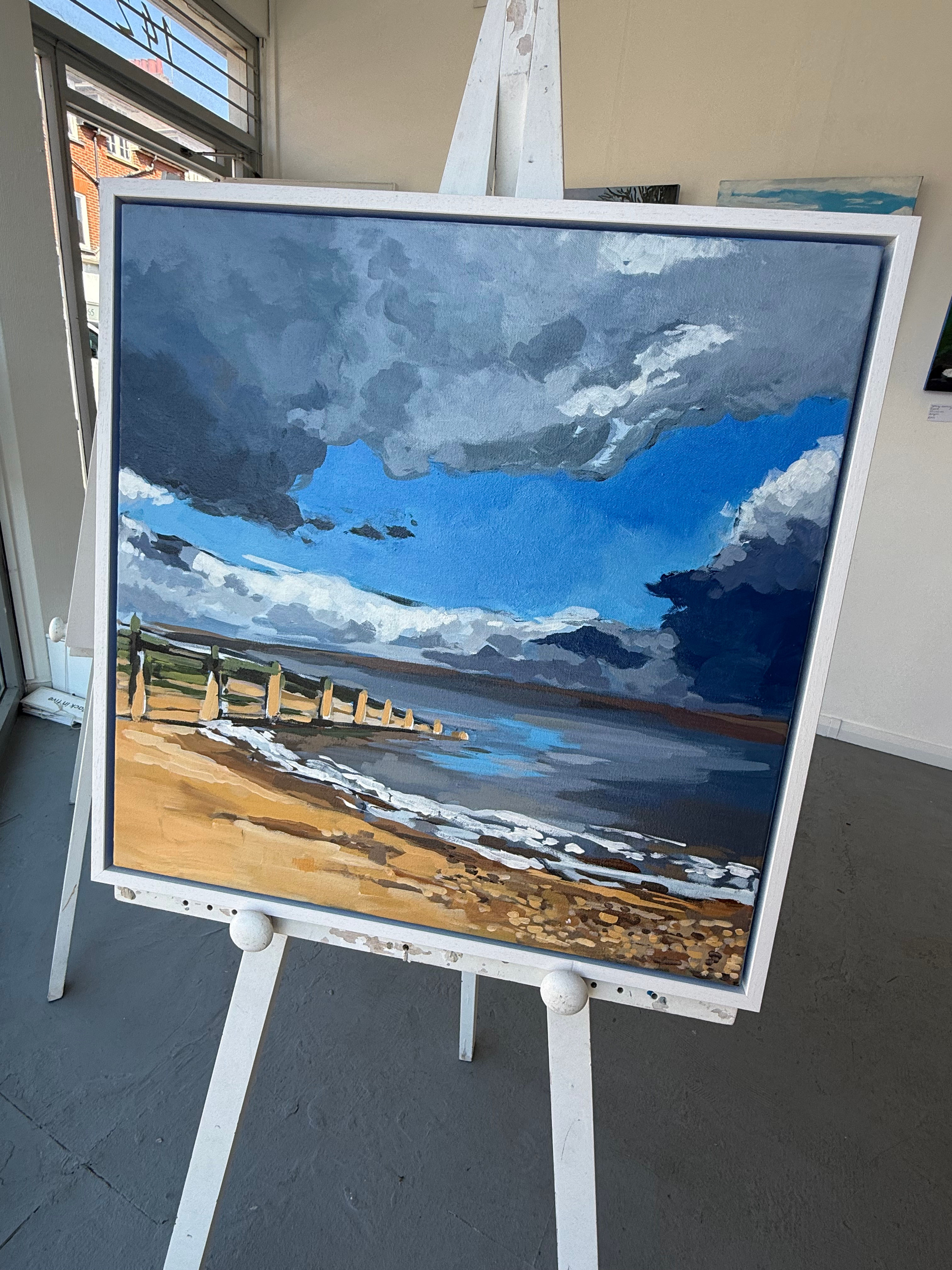 Between the Hail and the Rain, Felixstowe, Suffolk, Framed, 64cmx64cm